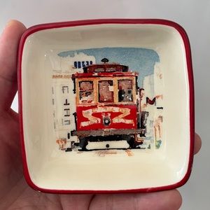San Francisco CABLE CAR Dish ARTIST Robert Emmons California Souvenir Snack Tea